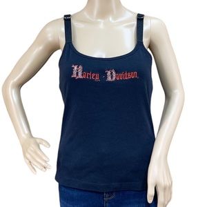 HARLEY-DAVIDSON Black Women’s Shelf Bra Tank Top Size Medium